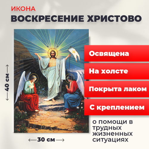 Освященная икона на холсте "Воскресение Христово"