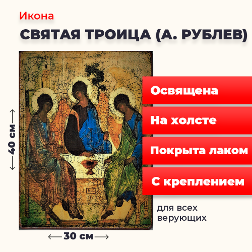 Освященная икона на холсте "Святая Троица"